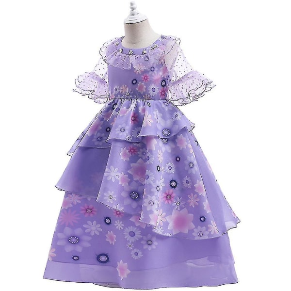 Girls Encanto Isabela Princess Costume Ruffel Tutu Klänning . 8-9 Years