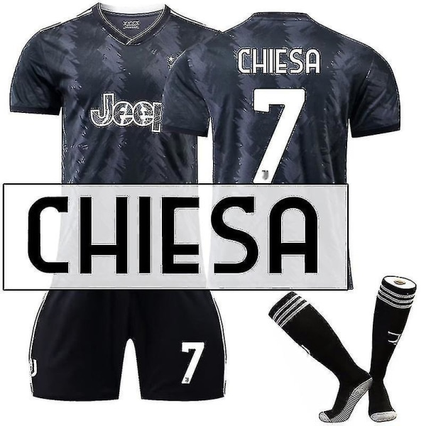 20222023 Ny Juventus fodboldtrøjesæt fodboldtrøje til voksne T-shirt shorts jakkesæt vY CHIESA 7 M