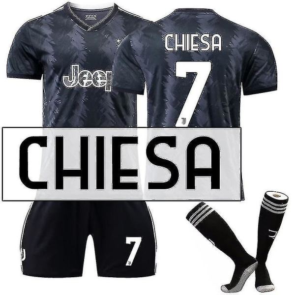 20222023 Nya Juventus Fotbollströja Kits Vuxen fotbollströja Tshirt shorts kostym vY CHIESA 7 Kids 18(100110CM)
