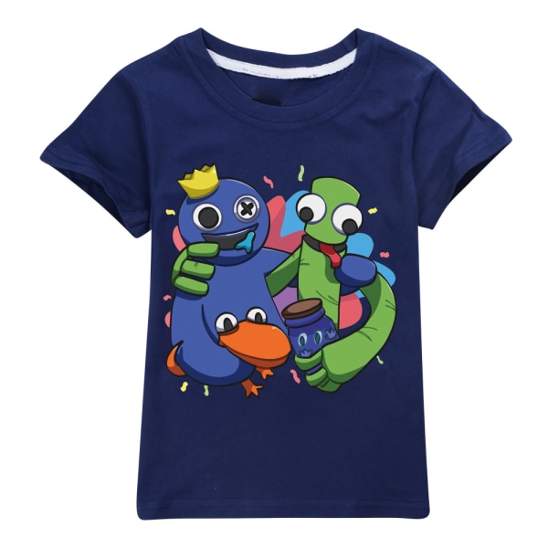 Kids Cartoon Rainbow Friends Printed T-paita Topit Casual Pusero yz dark blue