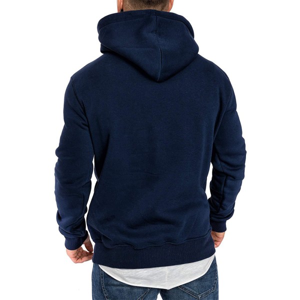 Langermet hettegenser for menn varm frakk New Fashion H navy L