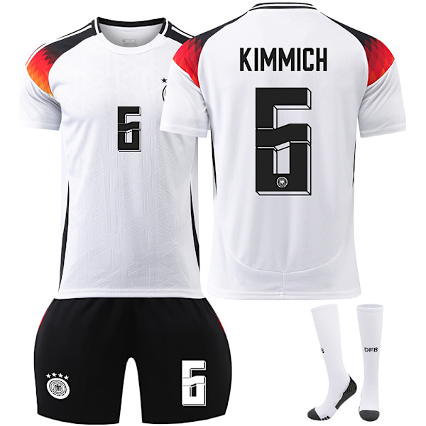 2024 UEFA EM No.6 KIMMICH Børne Fodboldtrøje Kit Hjemme Sort Home Black 24