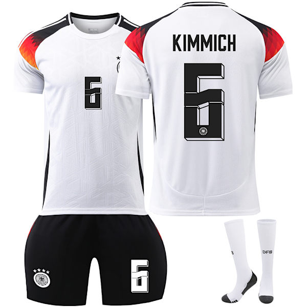 2024 UEFA EM No.6 KIMMICH Børnefodboldtrøje Kit Hjemme Sort Home Black XL