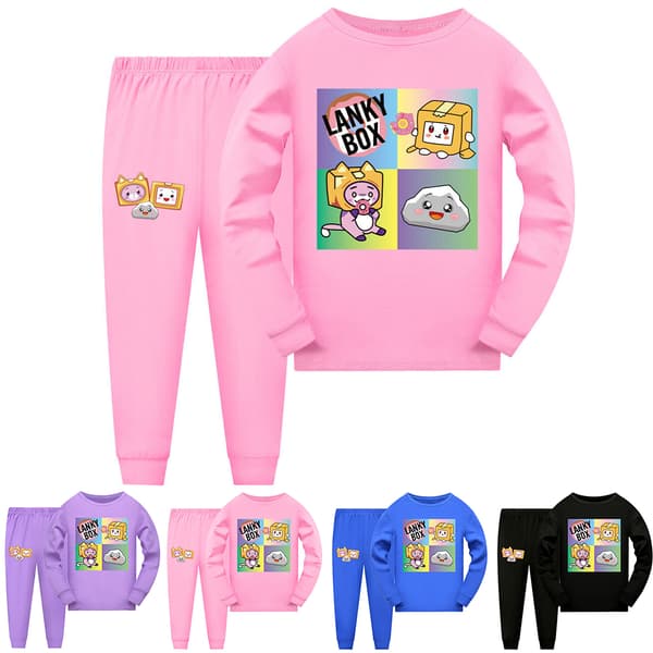 LANKYBOX Barn Pullover+Byxor 2 ST Set Sleepwear Pyjamas Present . pink 160cm