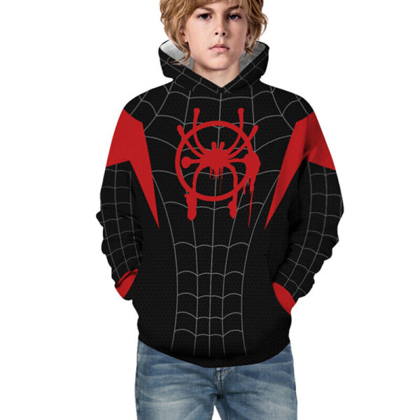 Barn Gutt Jente Spiderman 3D-trykt Langermet Hettegenser Sweatshirt Z Red