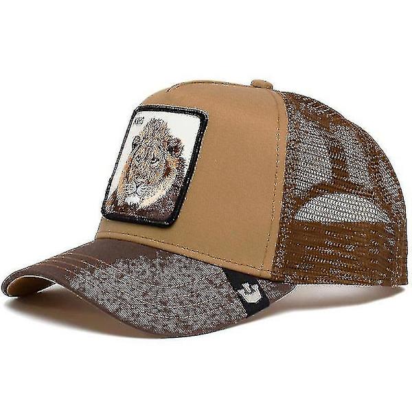 Vuxen Black Panther Mesh Cap Sommar Baseball Cap Trucker Cap W Lion-khaki