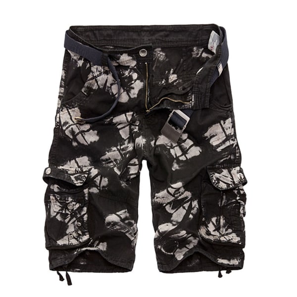 Mænds afslappede lommeoverall strandshorts. Camouflage,29