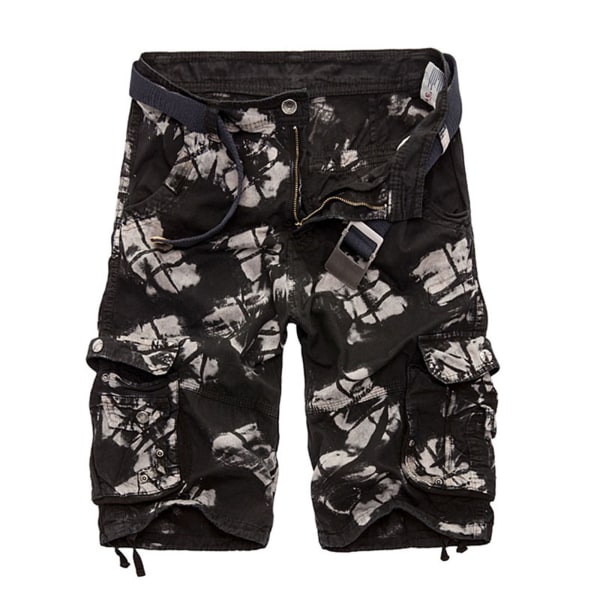 Miesten vapaat taskuhaalarit rantashortsit. Camouflage,31