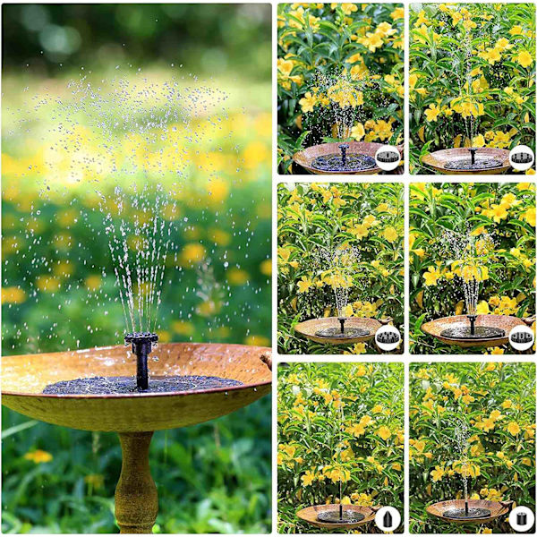 Solar fountain Solar powered Fountain vand springvand / Vandpumpe vY black