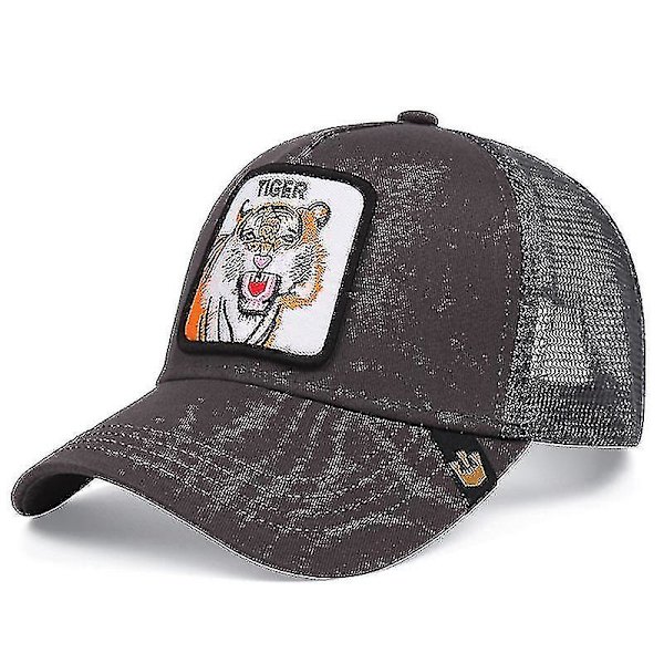 Vuxen Black Panther Mesh Cap Sommar Baseball Cap Trucker Cap W Tiger- grey brown