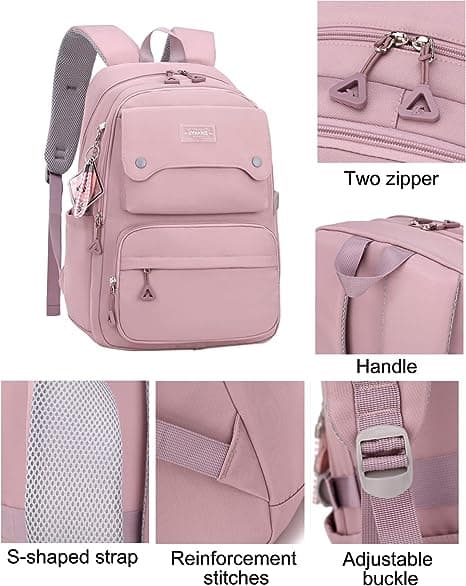 Casual ryggsäck för tonårsflickor High Middle School Daypack (sininen) .
