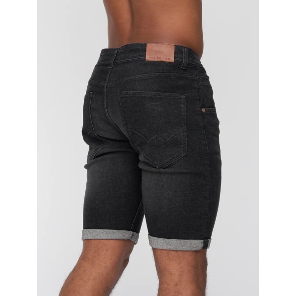 Duck and Cover Herr Musstone Denim Shorts Z X Black Wash 32R