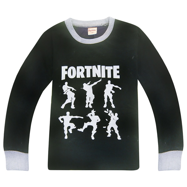 Fortnite T-skjorte for barn med lange ermer cm Z Black Printed 120