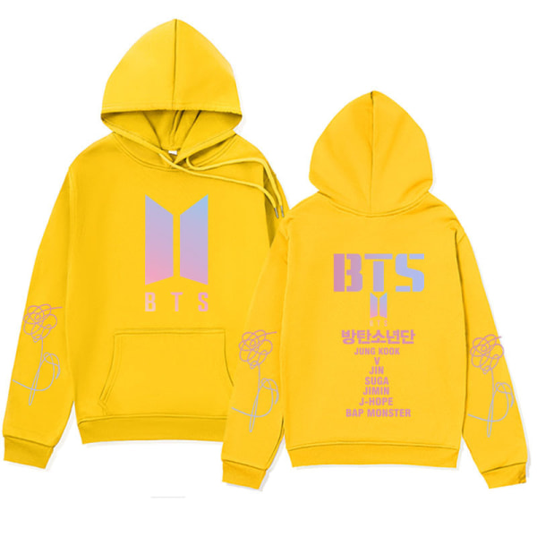 Bts unisex hettegenser Uformell hettegenser Cosplay jakke Topp W Yellow M