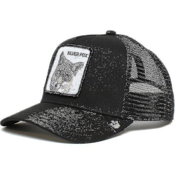 Vuxen Black Panther Mesh Cap Sommar Baseball Cap Trucker Cap W Silver Fox - Black