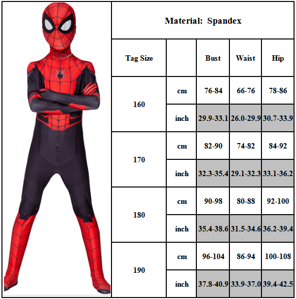 Spiderman-dräkt för barn Halloween rollspel Cosplay Jumpsuits red red 130cm