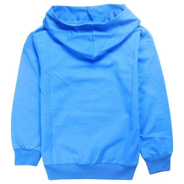 Blandt os Børn 3D Casual 3D Printet Sweatshirt Hættetrøjer Pullover V dark bule 150cm