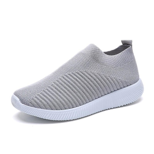 Løping Vandring Strikkesokk joggesko Slip On Shoes For Women W Light Gray 43