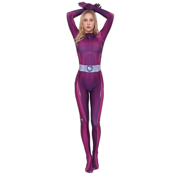Totally Spies Cosplay kostume til børn og voksne Zentai Clover Sam Alex Britney Mandy Halloween W Purple Adult XL