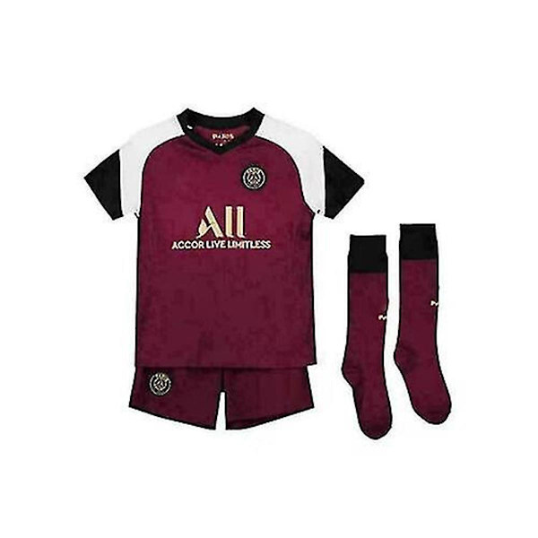 21/22 Hjemme Barn Fodboldsæt Trøje Fodboldtrøje Træningsdragt Z 20-21 PSG Third Kit Mbappe 7 S