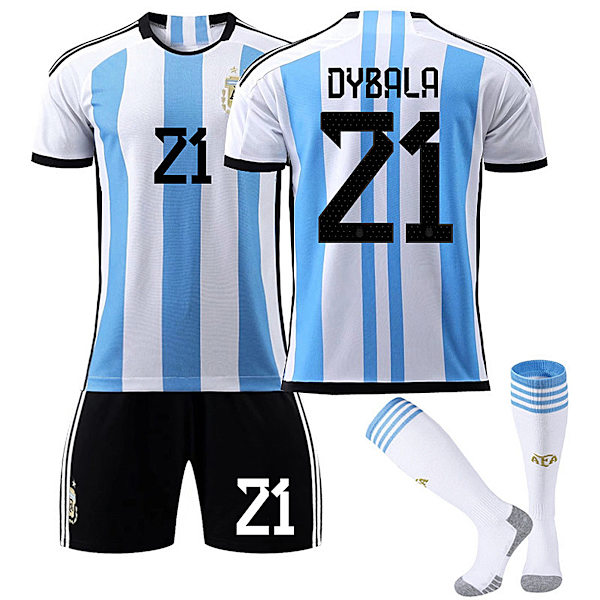Dybala 2022 World Cup Argentina hjemmefodboldtrøje nr. 21 Kit C 18