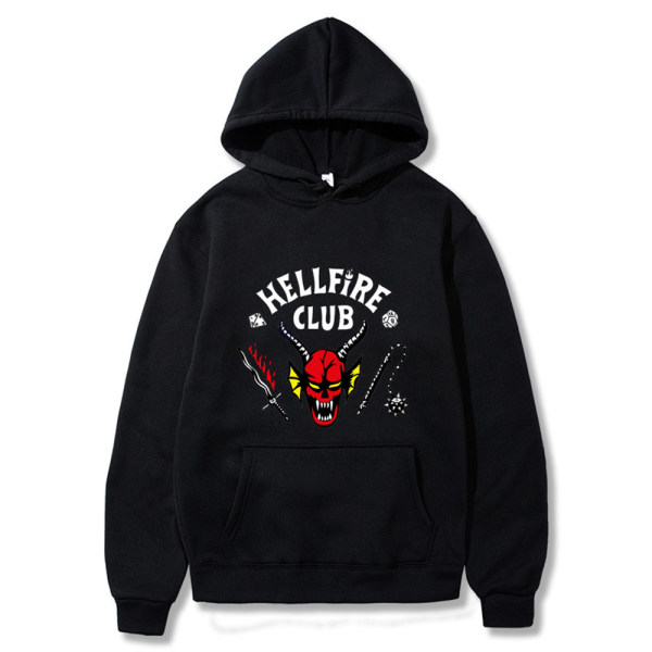 tranger Things 4 Hellfire Club Hettegenser Hettegenser Topp W black S