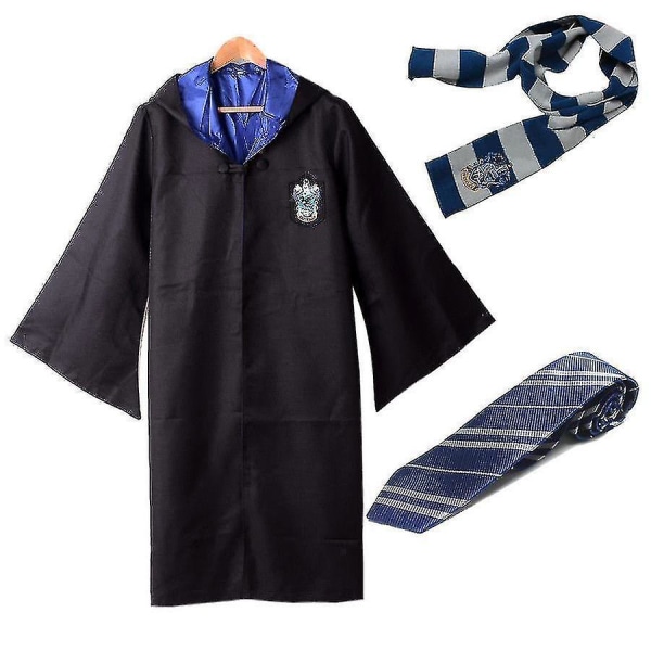 Harry Potter Gryffindor Slytherin Robe Kappe Tie Costume Skjerf Z Ravenclaw Aldult XL