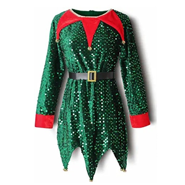 Jente Gutt Jul Elg Fancy Dress Xmas Party Cosplay Klær W green 100cm