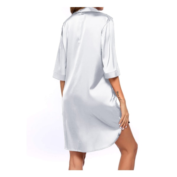 nattlinne, nattlinne för kvinnor, knapppyjamas y white XL