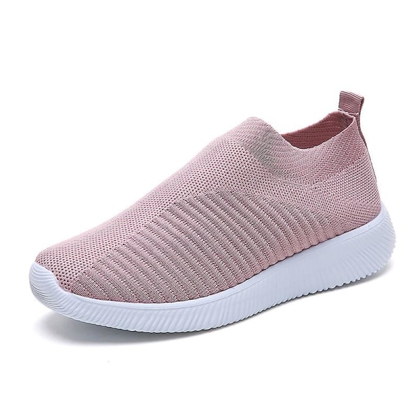 Løping Vandring Strikkesokk joggesko Slip On Shoes For Women W Pink 39