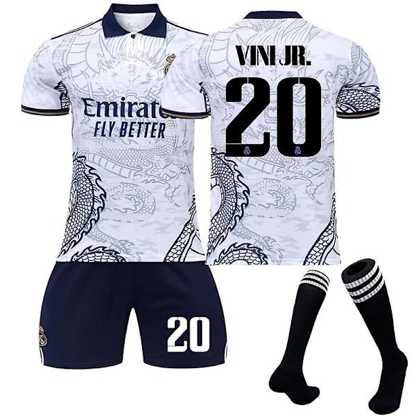 22-23 Real Madrid Dragon Pattern Fotbollströja No.20 Vini Jr V7 C L