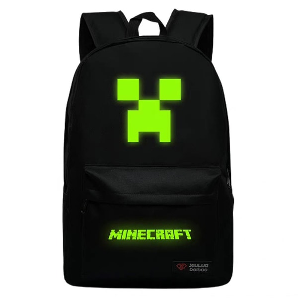 Minecraft Barn Skolväska Ryggsäck med stor kapacitet . Black