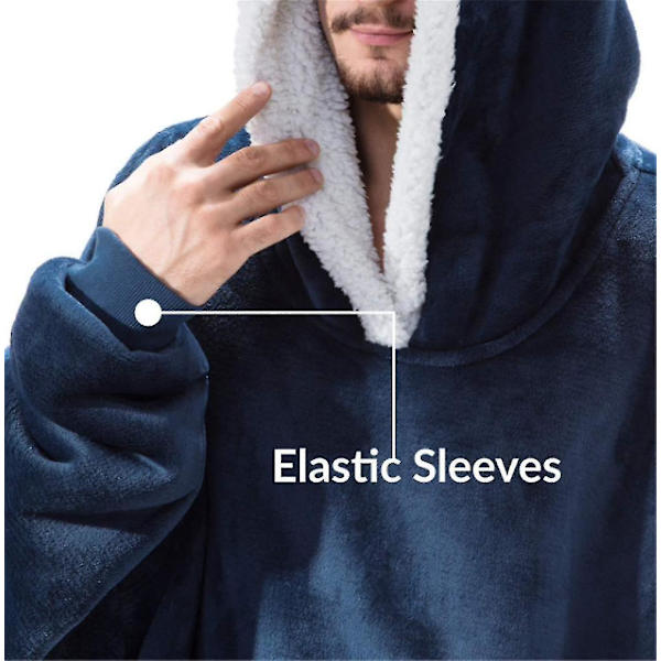 Felt Sweatshirt Oversized hettegenser navy