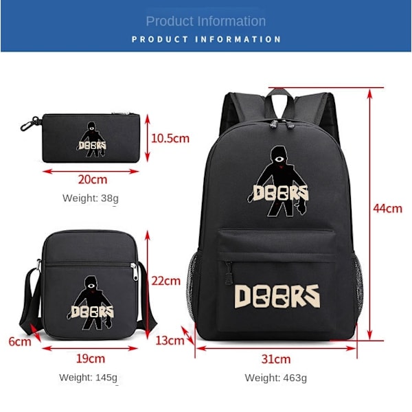 Dörrar roblox tre delar ryggsäck Lightning Black ~ 4 tre delar -1