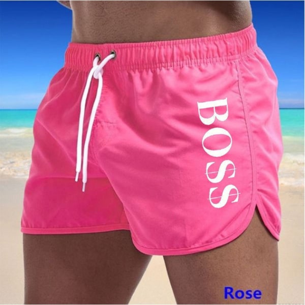 Boss Casual Fashion strandshorts til mænd svømmeshorts. Rose M