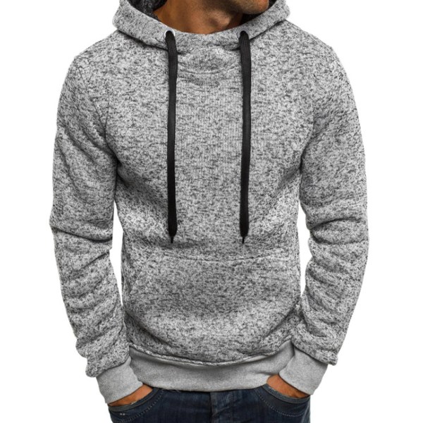 Långärmad tröja för män Relaxed Fit Sweatshirt Casual Hoodie W light grey M