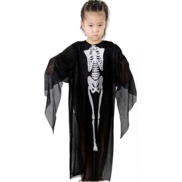 Kids Superhelt Cosplay Costume Fancy Dress Up Klær Antrekk Sett vY Skeleton Frame M