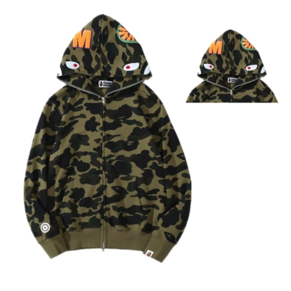 Herr Shark Hoodie Sweatshirt Modejacka med fickor Z #2 2XL