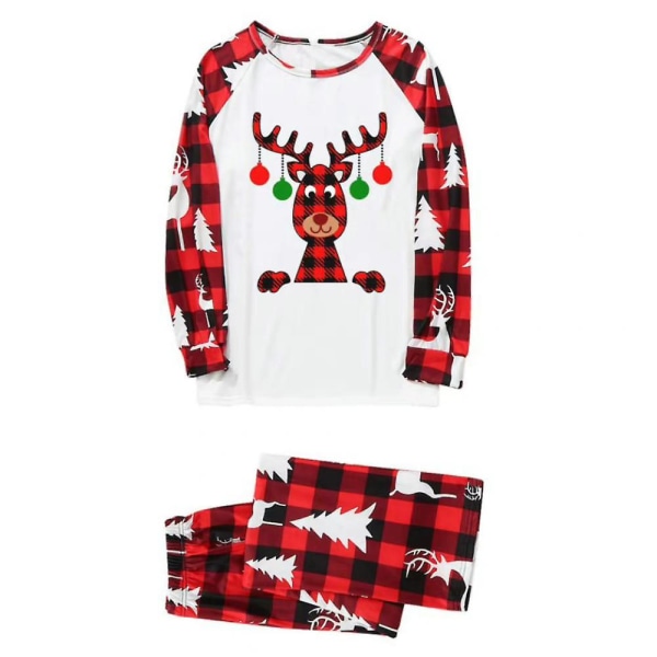 Christmas Älg Print Pläd Pyjamas et Jul Familj Matchande Pyjamas Hem Kläder Men S