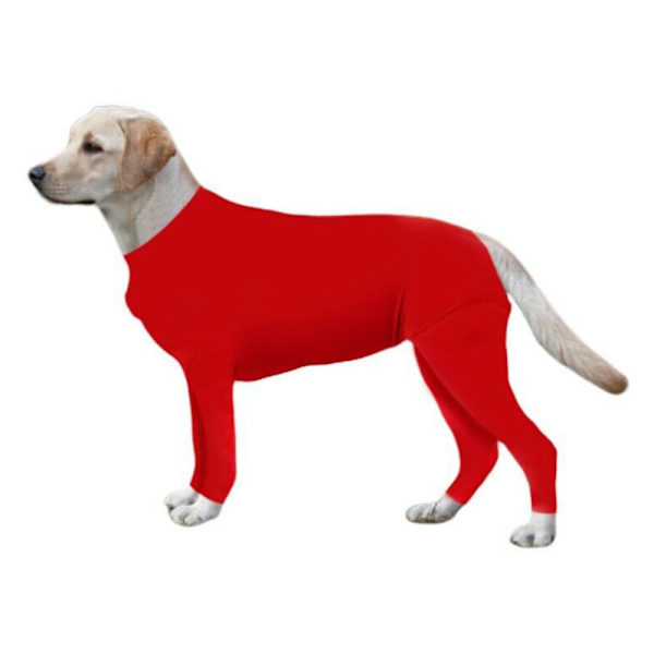Pet Coat Koiran Body Stretch Suit Post Clothes Surgery Jumpsuit . red M