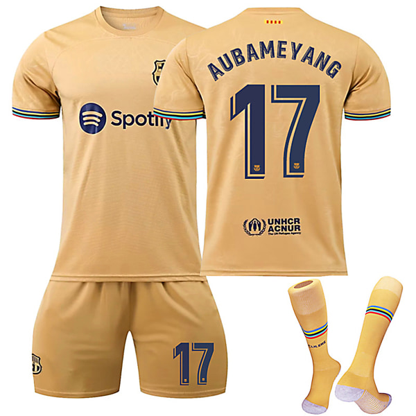 22/23 Uusi kausi vierasjoukkue FC Barcelona AUBAMEYANG nro 17 Kids Jersey Barn-16