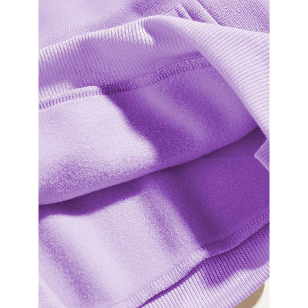 HAUFR naisten kirjekuvioinen pitkähihainen kiristysnyörillinen huppari Z X Lilac Purple X-Large