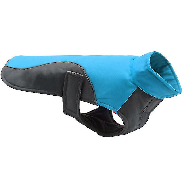 Lemmikkikoiran fleece pehmustettu liivi takki koiranpennun lämmin takki ulkoilu puffervaatteet W Blue L
