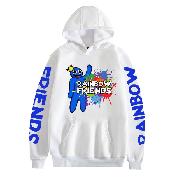 Roblox Rainbow Friends -huppari Pullover Rainbow Friends -huppari, jossa painatus Lämpimät vaatteet Valkoinen 5 W M