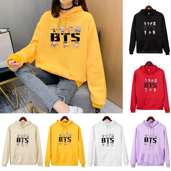 BTS Hoodies Hösttröjor GUL yellow V . yellow M