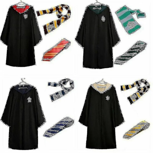 Harry Potter Cosplay Kostym Gryffindor Ravenclaw Robe Kappa Vuxen Barn Klänning / Red 135cm(7-8yesrs)