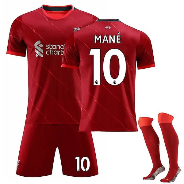 21/22 Liverpool Home Salah Football Shirt Training Kits MANE NO.10 20 (110-120)