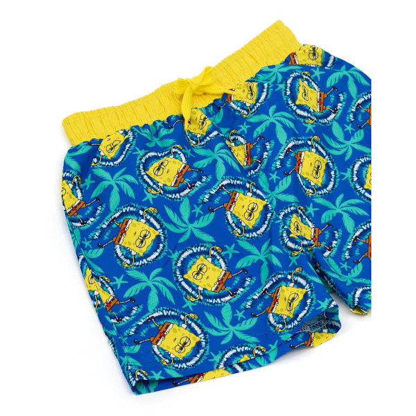 Svampbob Fyrkant Boys Repeat Print Badshorts 10-11 år-1 Blue/Yellow 10-11 Years