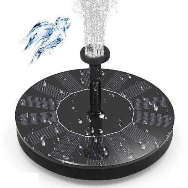 Vattenfontän solcellsdriven 16 cm Svart vY