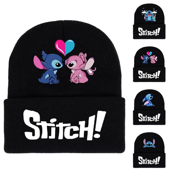 Unisex Lilo Stitch Kid Tecknad Stickad Mössa Cap W D
